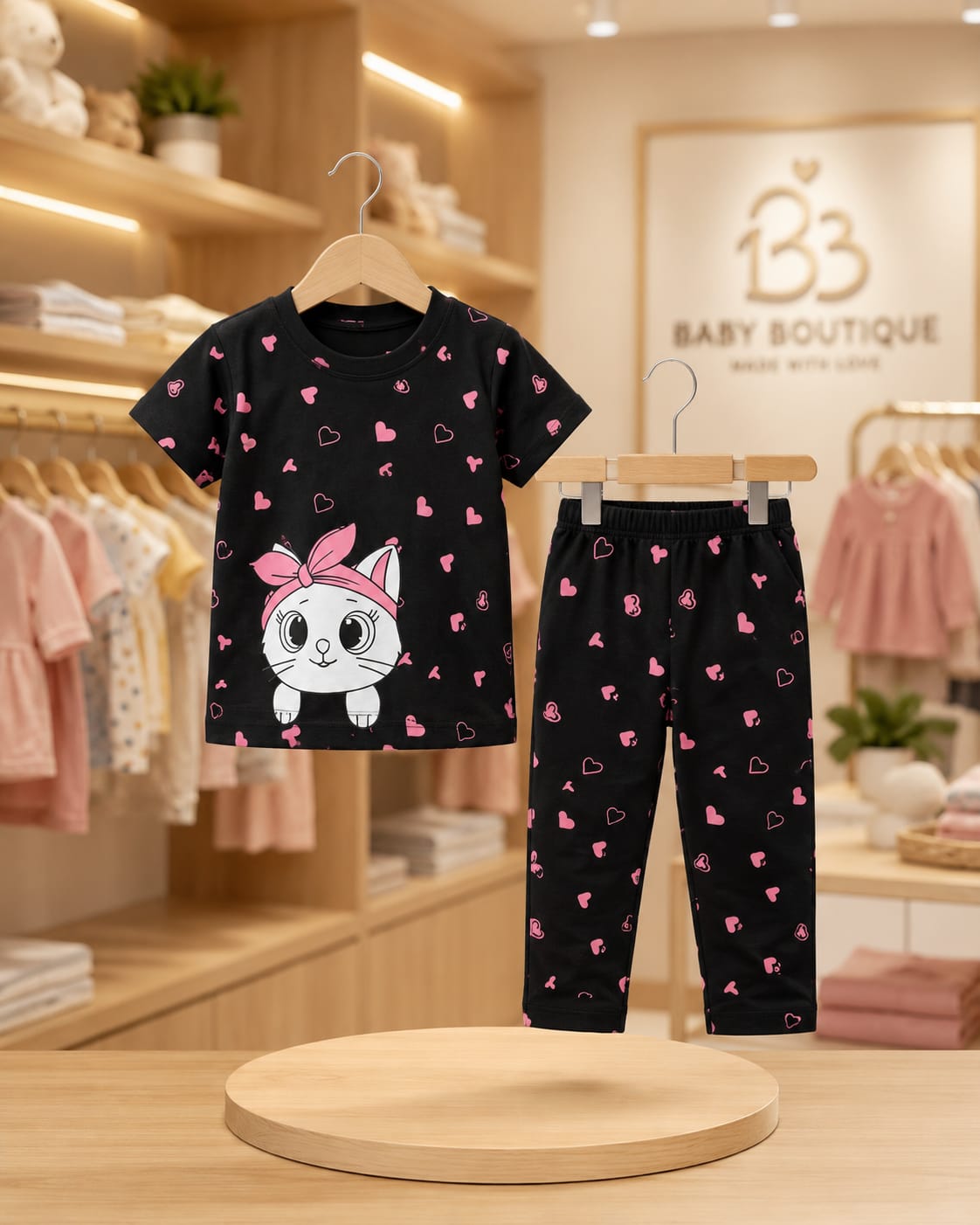 Baby & Kids 2pcs Printed T-shirt & Full Pant (3mths-12yrs)