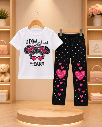 Baby & Kids 2pcs Printed T-shirt & Full Pant (3mths-12yrs)
