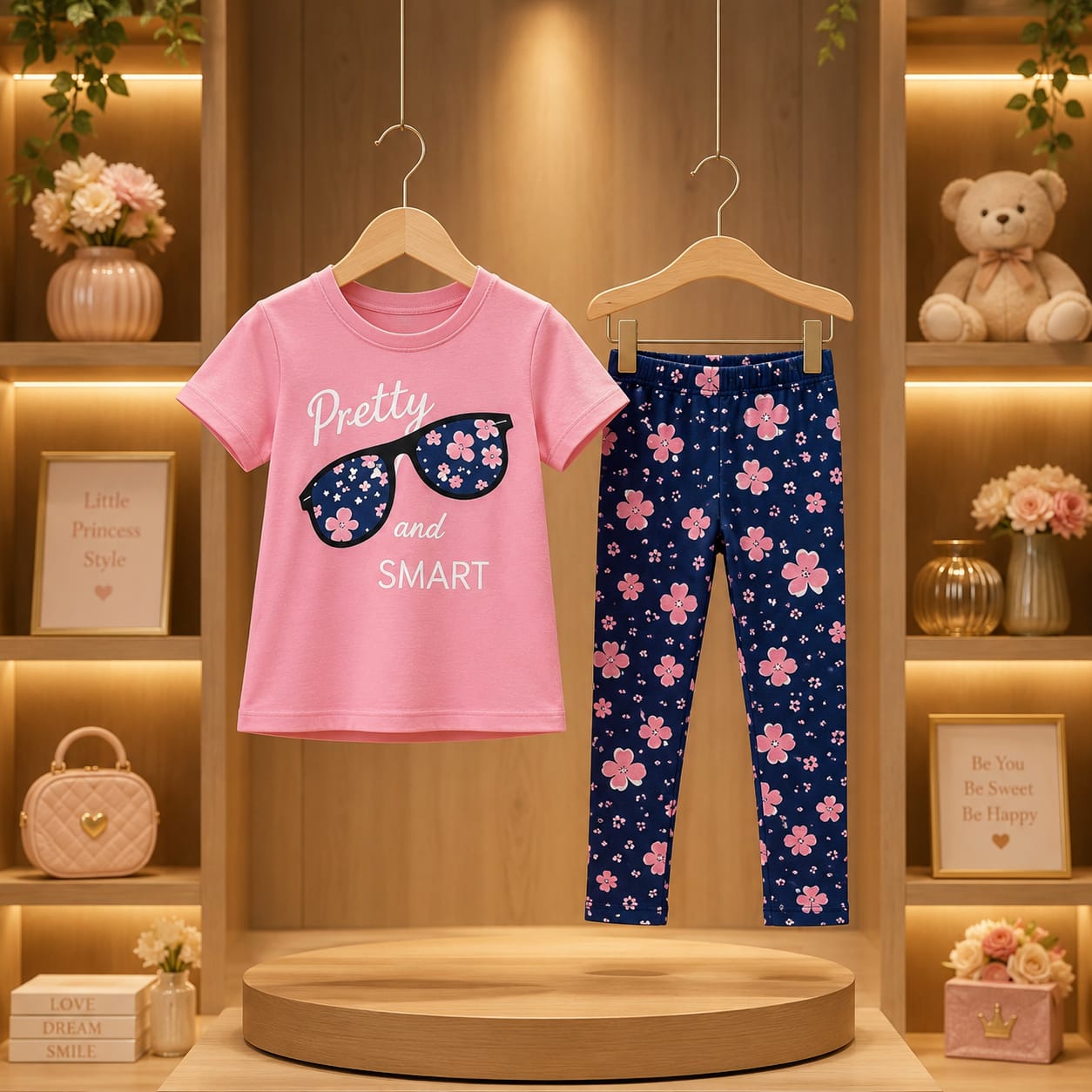 Baby & Kids 2pcs Printed T-shirt & Full Pant (3mths-12yrs)