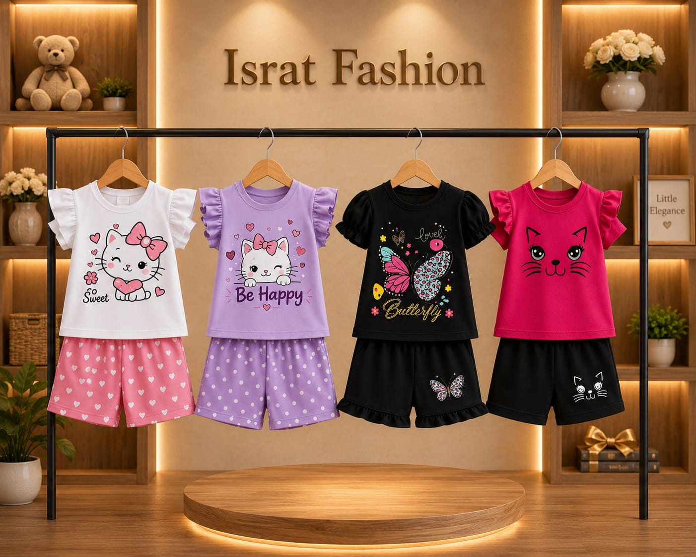 T-Shirt & Short Pant Set- 4 Set Combo-(3 Month - 6 Years)
