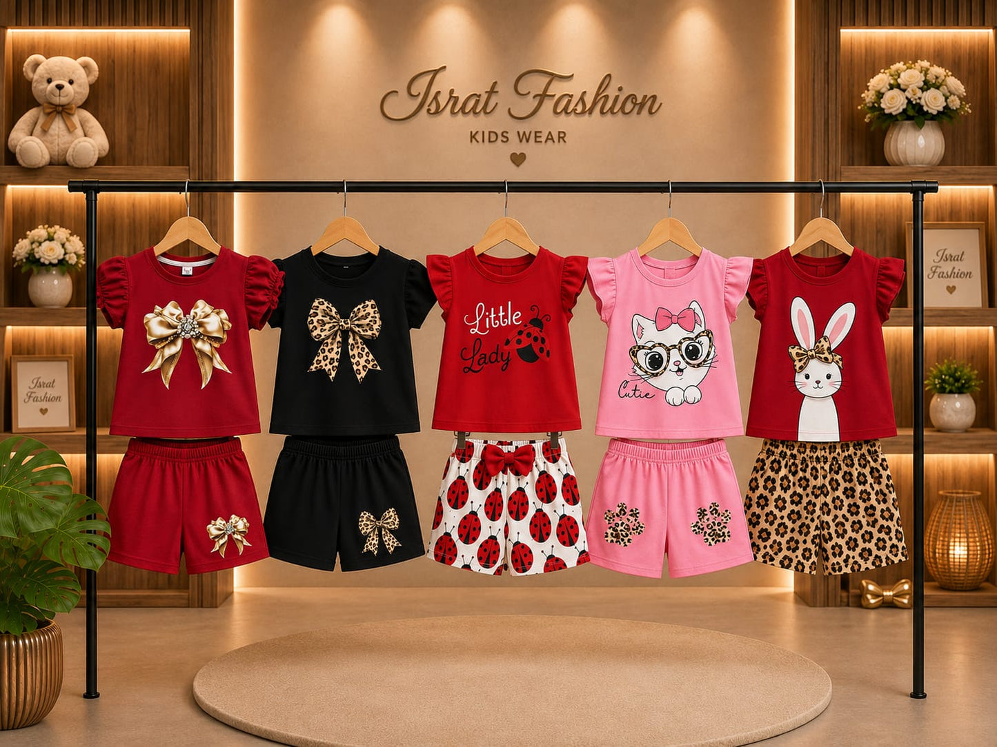 T-Shirt & Short Pant Set- 5 Set Combo-(3 Month - 6 Years)