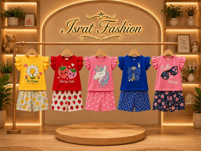 T-Shirt & Short Pant Set- 5 Set Combo-(3 Month - 6 Years)