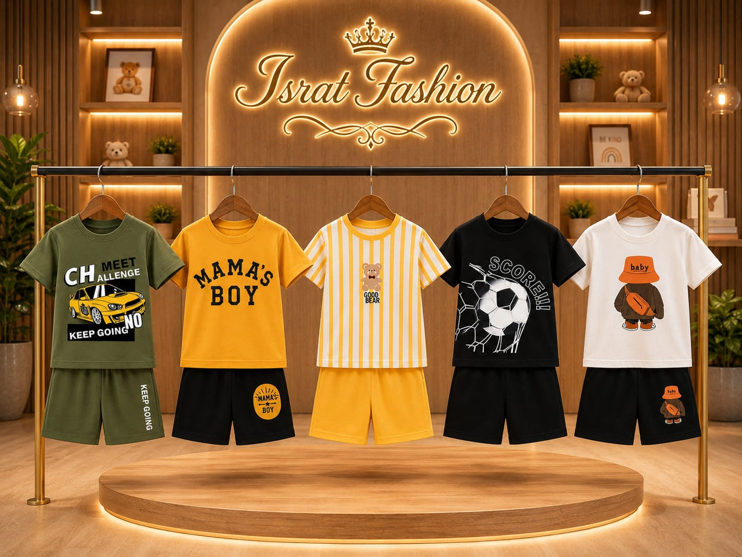 T-Shirt & Short Pant Set- 5 Set Combo-(3 Month - 6 Years)