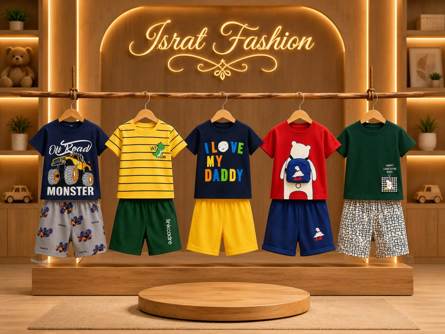 T-Shirt & Short Pant Set- 5 Set Combo-(3 Month - 6 Years)