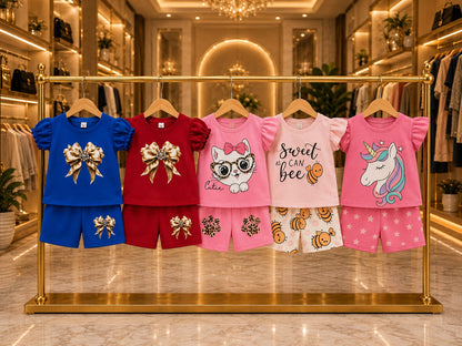 T-Shirt & Short Pant Set- 5 Set Combo-(3 Month - 6 Years)