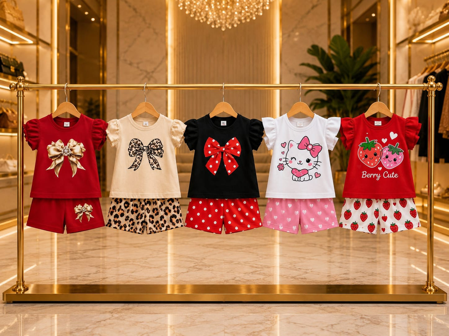 T-Shirt & Short Pant Set- 5 Set Combo-(3 Month - 6 Years)