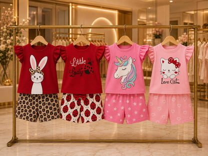 T-Shirt & Short Pant Set- 4 Set Combo-(3 Month - 6 Years)