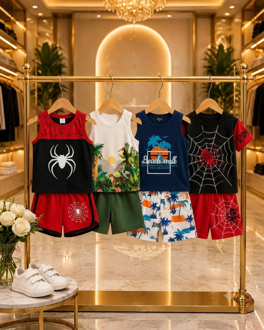 T-Shirt & Short Pant Set- 4 Set Combo-(3 Month - 6 Years)