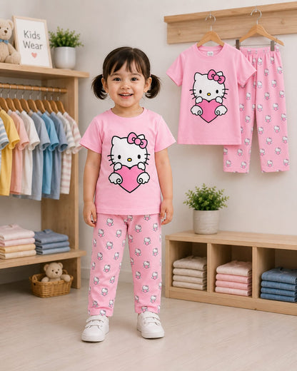 Baby & Kids 2pcs Printed T-shirt & Full Pant (3mths-12yrs)