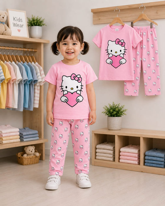 Baby & Kids 2pcs Printed T-shirt & Full Pant (3mths-12yrs)
