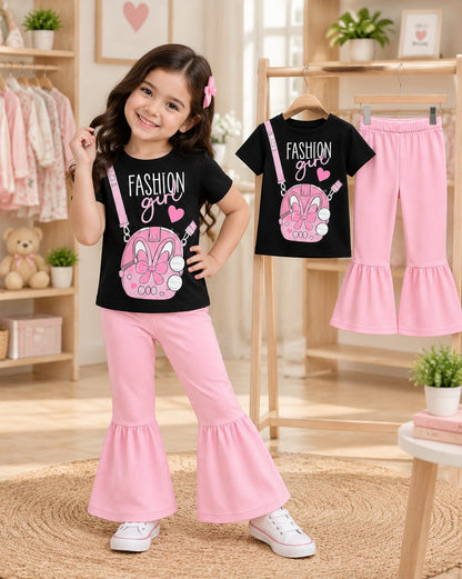 Baby & Kids 2pcs Printed T-shirt & Full Pant (3mths-12yrs)