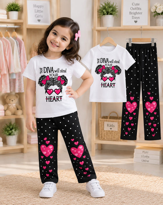 Baby & Kids 2pcs Printed T-shirt & Full Pant (3mths-12yrs)