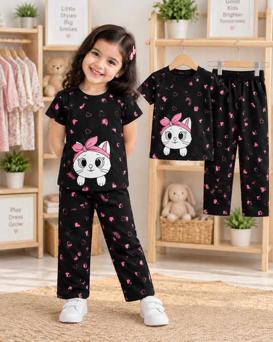 Baby & Kids 2pcs Printed T-shirt & Full Pant (3mths-12yrs)