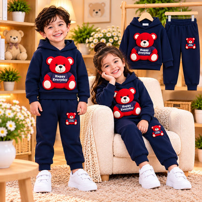 Happy Everyday Teddy Bear Kids Hoodie Set (1 Years - 12 Years)