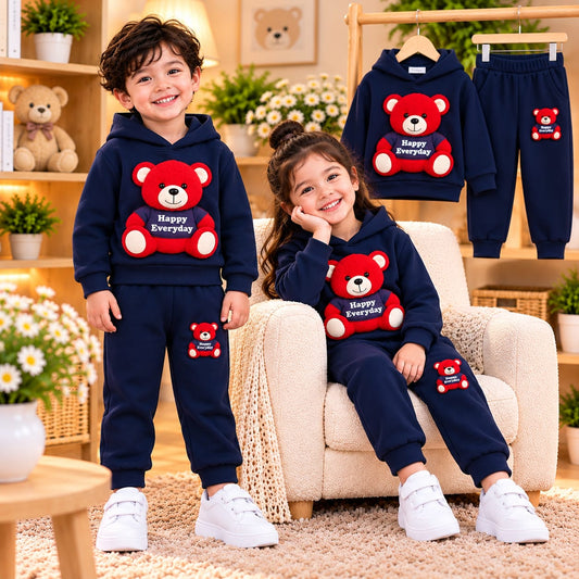 Happy Everyday Teddy Bear Kids Hoodie Set (1 Years - 12 Years)