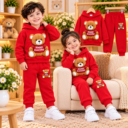 Happy Everyday Teddy Bear Kids Hoodie Set (1 Years - 12 Years)