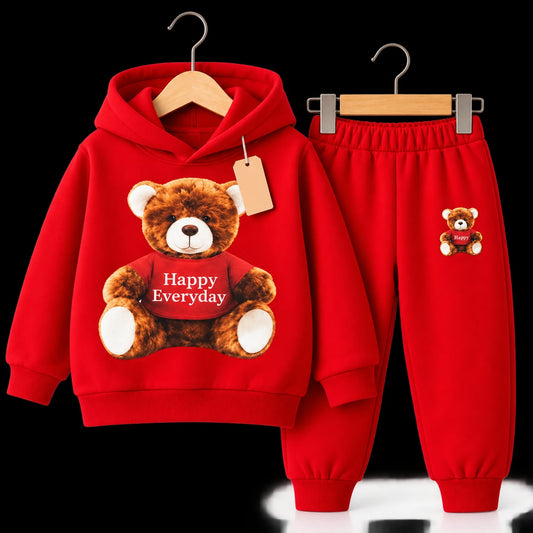 Happy Everyday Teddy Bear Kids Hoodie Set (1 Years - 12 Years)